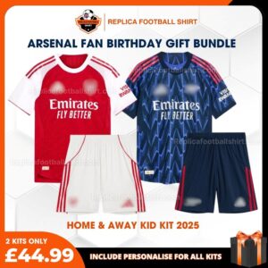 Arsenal FC 2025_26 Birthday Bundle - Home & Away Replica Football Kit for True Fans