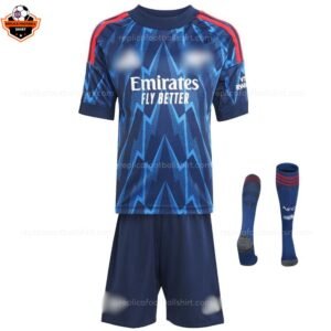 RFS Arsenal Away Kids Football Kit 25_26- front view with socks
