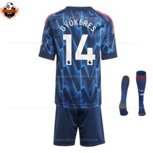 RFS Arsenal GYÖKERES 14 25_26 Away Kids Football Kit- back view with socks