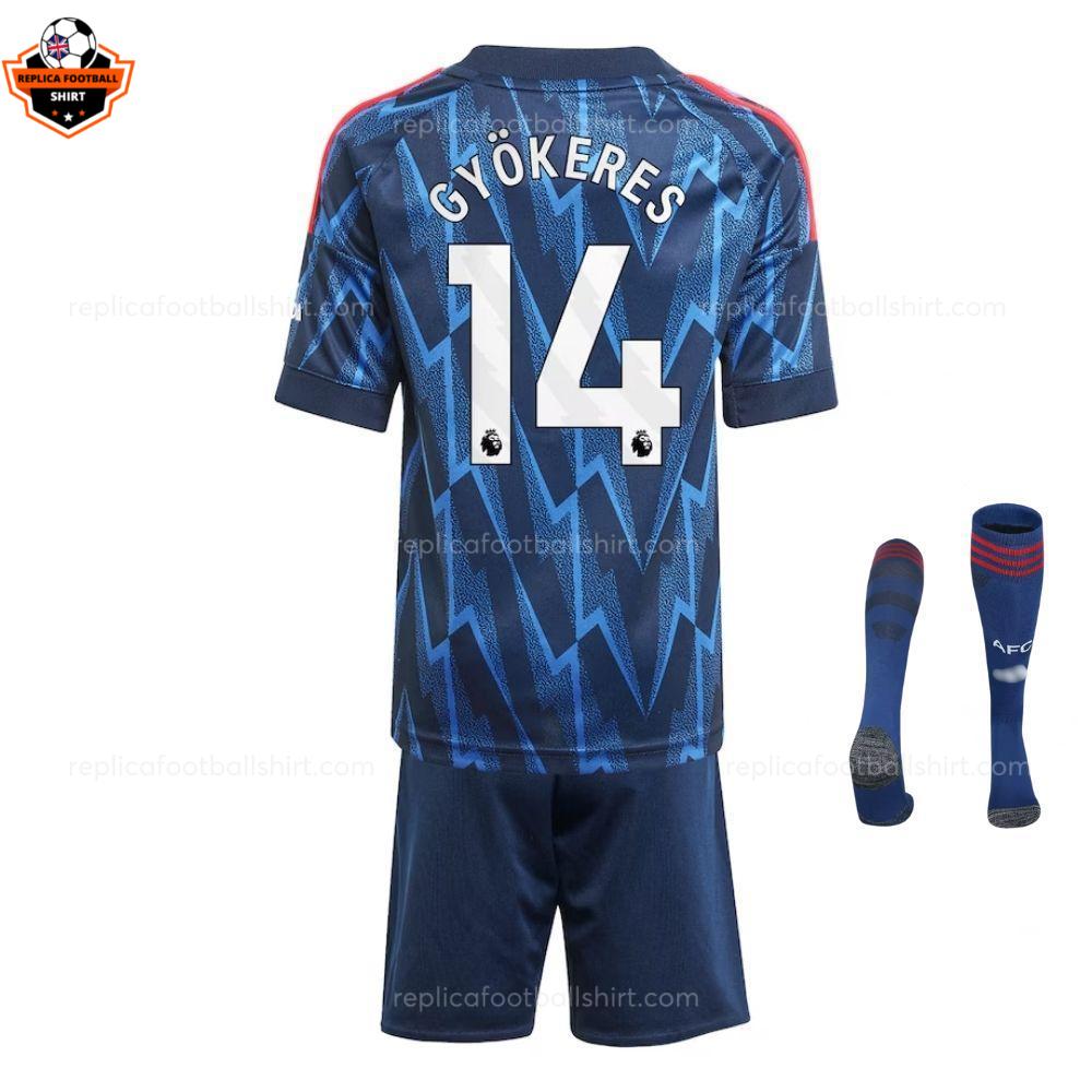 RFS Arsenal GYÖKERES 14 25_26 Away Kids Football Kit- back view with socks