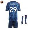 RFS Arsenal HARVERTZ 29 Away 25 26 Kids Football Kit - back view with socks