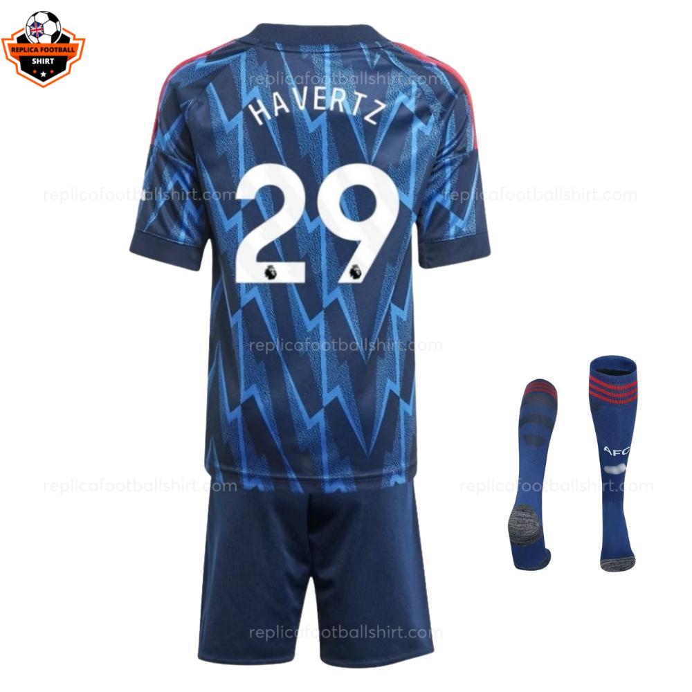 RFS Arsenal HARVERTZ 29 Away 25 26 Kids Football Kit - back view with socks