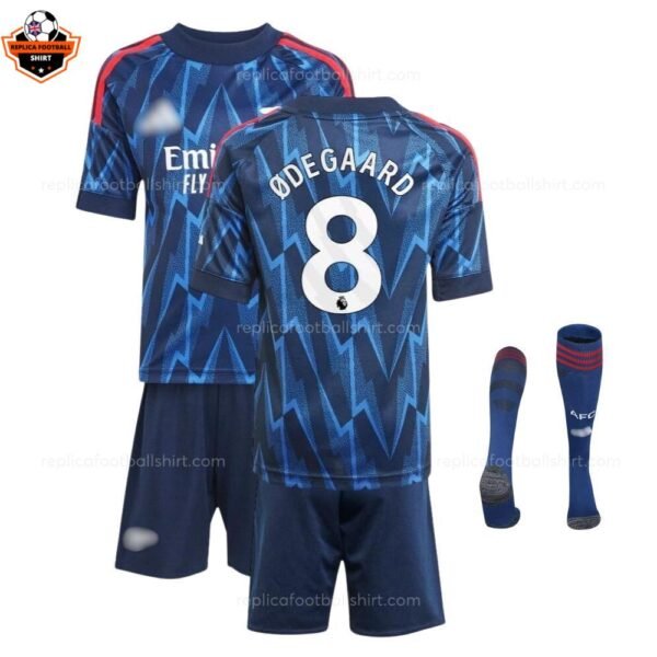 RFS Arsenal ODEGAARD 8 Away 25 26 Kids Football Kit - over view with socks