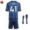 RFS Arsenal RICE 41 Away 25 26 Kids Football Kit - back view with socks
