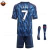 RFS Arsenal SAKA 7 Away 25 26 Kids Football Kit - back view with socks