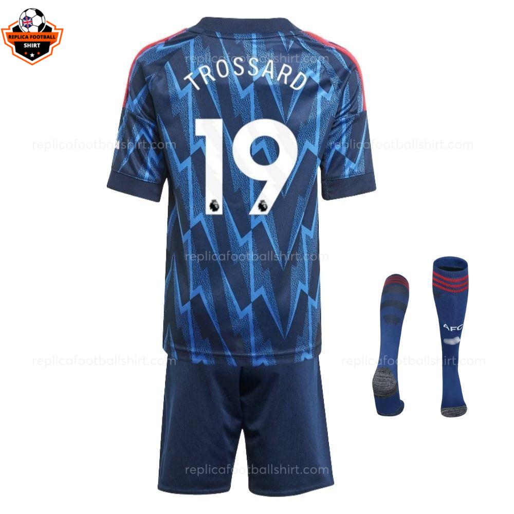 RFS Arsenal Trossard 19 Away 25 26 Kids Football Kit - back view with socks