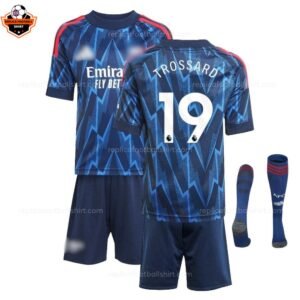 RFS Arsenal Trossard 19 Away 25 26 Kids Football Kit - over view with socks