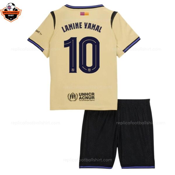 RFS Barcelona LAMINE YAMAL 10 Away 25 26 Kids Football Kit backview