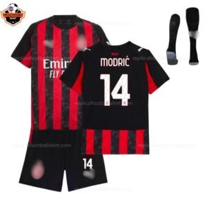 RFS Blur AC Milan Home Kid Replica Football Kit 2025_26 MODRIĆ 14 Printed