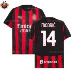 AC Milan Home Men Replica Football Shirt 2025/26 MODRIĆ 14 Printed
