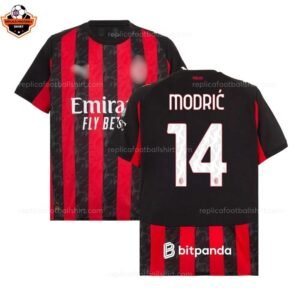 RFS Blur AC Milan Home Men Replica Football Shirt 2025_26 MODRIĆ 14 Printed