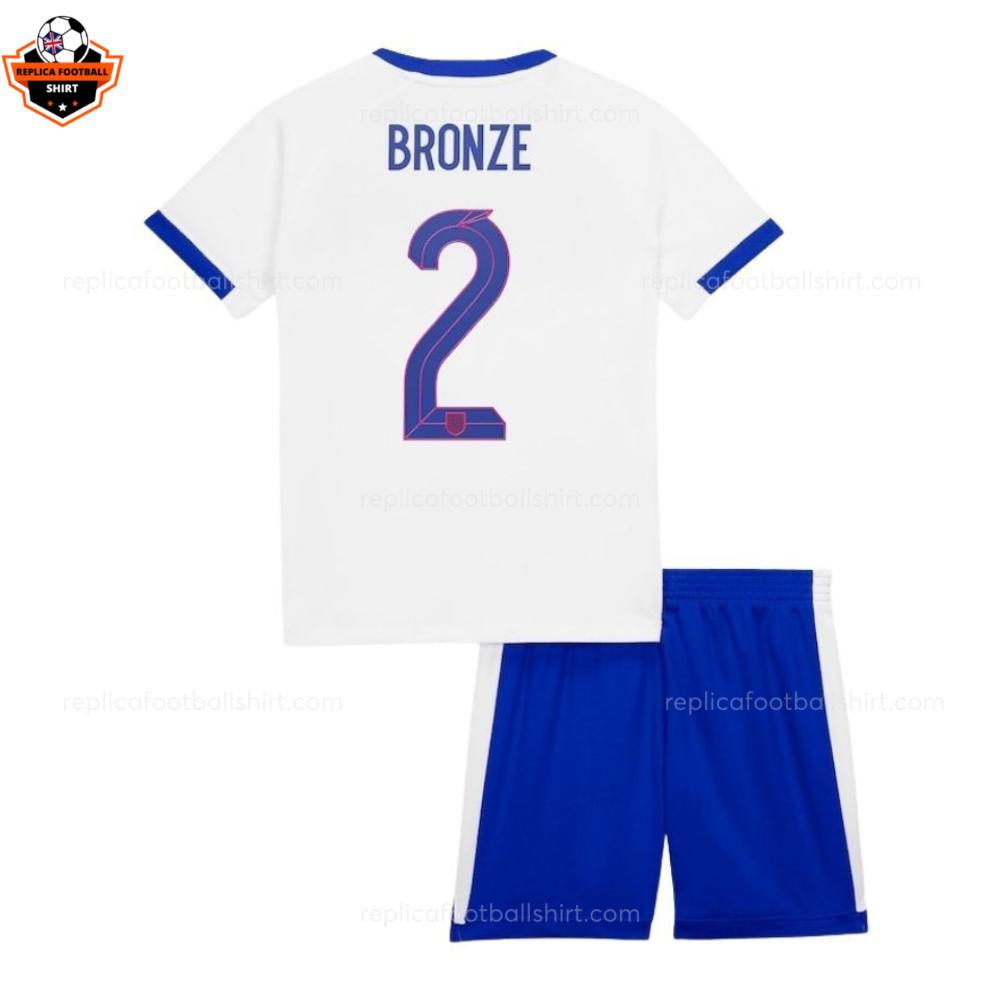 England Home BRONZE 2 Kid Replica Football Kit 2025/26 Printed backview