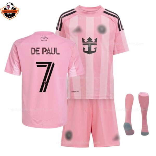 Inter Miami DE PAUL 7 Home For Men and Kid Replica Football Kit 2025/26
