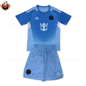 RFS Inter Miami RBlue Goalkeeper Kids Cheap Football Kit 2025 26 - Front View