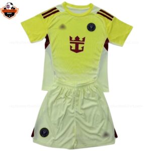 RFS Inter Miami Yellow Goalkeeper Kids Cheap Football Kit 2025 26 - Front View