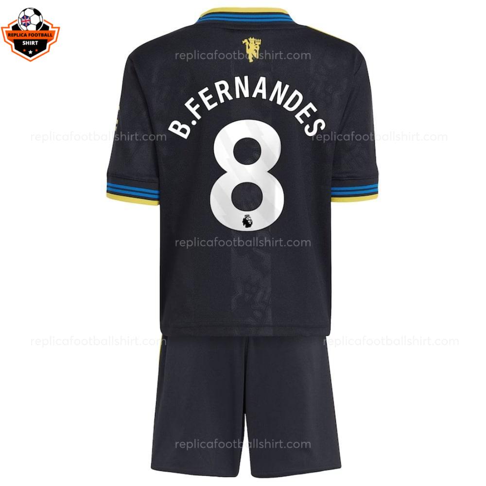 RFS Manchester United B.FERNANDES 8 Third 25 26 Kids Football Kit backview