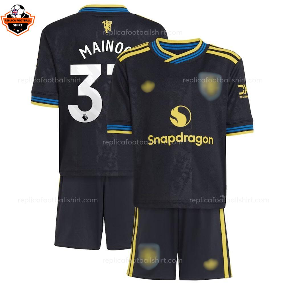 RFS Manchester United MAINOO 37 Third 25 26 Kids Football Kit Frontview