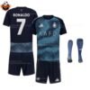 Al Nassr Away Kid Replica Football Kit 2025-26 RONALDO 7 Printed