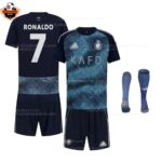 Al Nassr Away Kid Replica Football Kit 2025/26 RONALDO 7 Printed