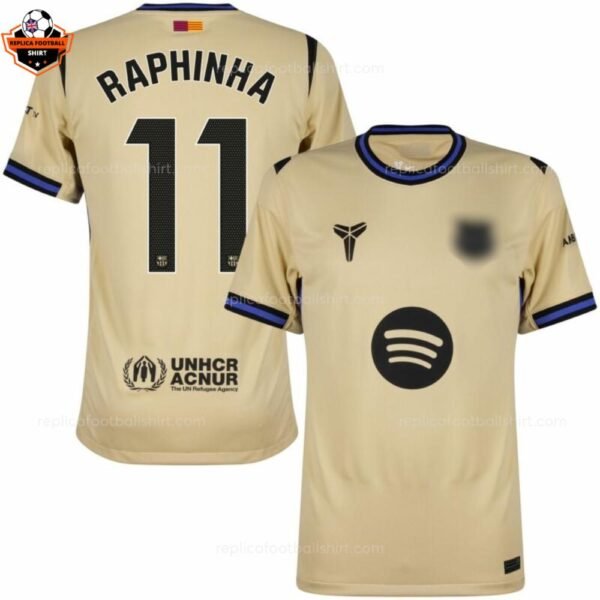 Barcelona RAPHINHA 11 Away Men Replica Football Shirt 2025-26 Printed