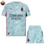 AC Milan Turquoise Goalkeeper Kid Replica Football Kit 2025/26