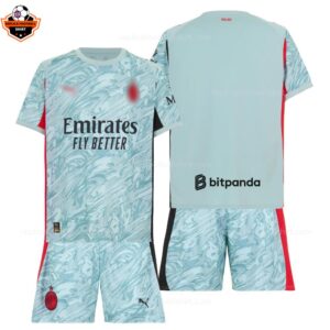 AC Milan Turquoise Goalkeeper Kid Replica Football Kit 2025/26
