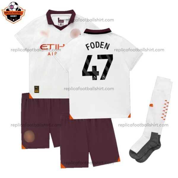 Manchester City Away Kid Replica Football Kit 23/24 FODEN 47 Printed