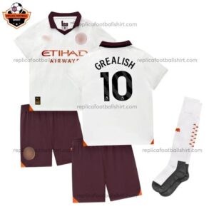 Manchester City Away Kid Replica Football Kit 23/24 GREALISH 10 Printed