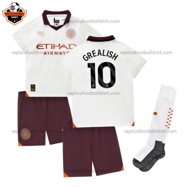 Manchester City Away Kid Replica Football Kit 23/24 GREALISH 10 Printed