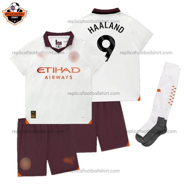 Manchester City Away Kid Replica Football Kit 23/24 HAALAND 9 Printed