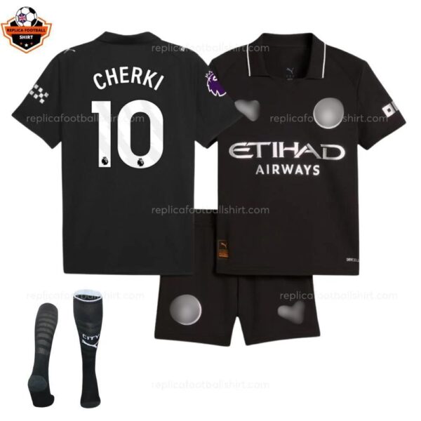 Manchester City Away Kid Replica Football Kit 25/26 CHERKI 10 Printed