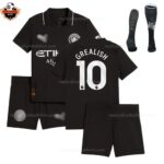 Manchester City Away Kid Replica Football Kit 25/26 GREALISH 10 Printed