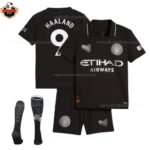 Manchester City Away Kid Replica Football Kit 25/26 HAALAND 9 Printed