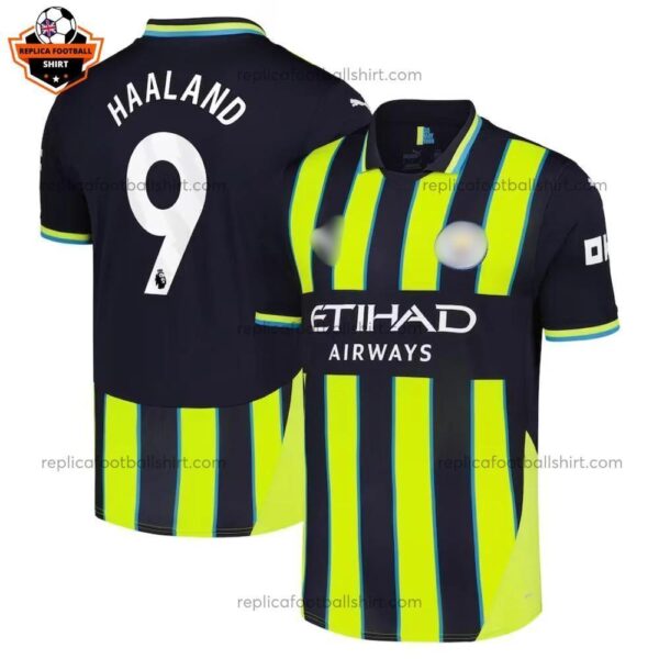 Manchester City Away Men Replica Football Shirt 24/25 HAALAND 9 Printed