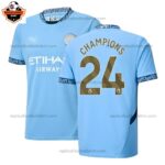 Manchester City CHAMPIONS 24 Home Men Replica Football Shirt 2024/25