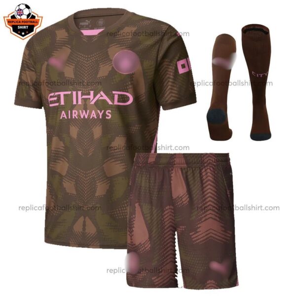 Manchester City Goalkeeper Coffee For Men and Kid  Replica Football Kit 2024/25