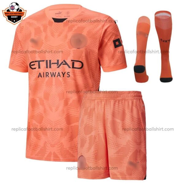 Manchester City Goalkeeper Orange For Men and Kid Replica Football Kit 2024/25