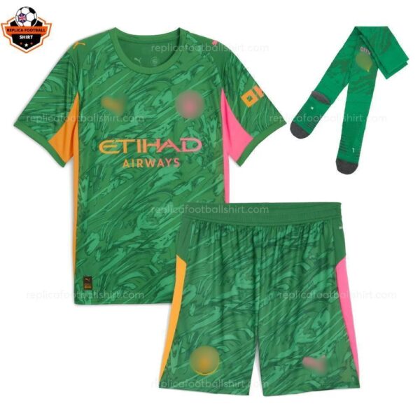 Manchester City Green Goalkeeper Kid Replica Football Kit 2025/26