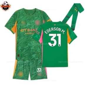 RFS Blur Manchester City Green Goalkeeper Kid Replica Football Kit 2025_26 EDERSON M. 31