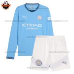 Manchester City Home Kid Replica Football Kit 2024/25 Long Sleeve