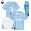 RFS Blur Manchester City Home Kid Replica Football Kit 23_24 HAALAND 9