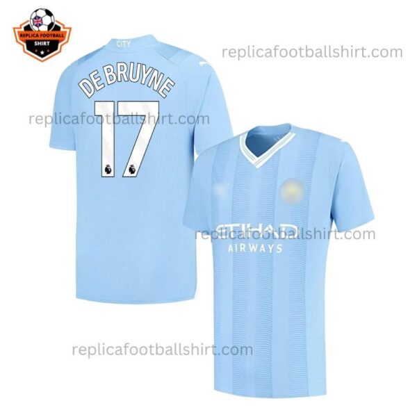 Manchester City Home Men Replica Football Shirt 23/24 DE BRUYNE 17 Printed