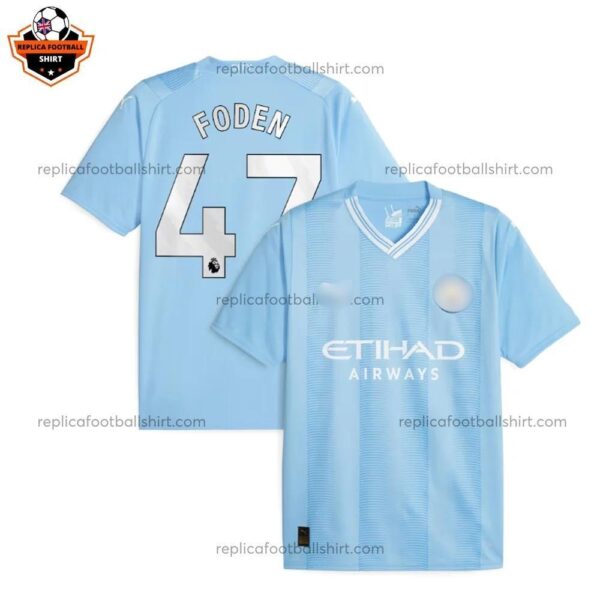 Manchester City Home Men Replica Football Shirt 23/24 FODEN 47 Printed