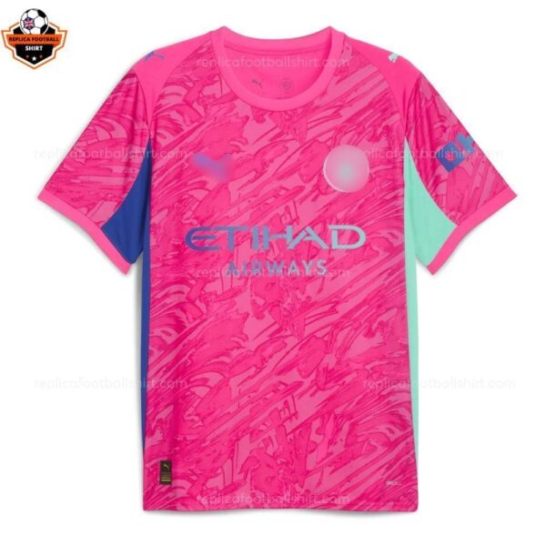 Manchester City Pink Goalkeeper Men Replica Football Shirt 2025/26 DONNARUMMA 25 Printed