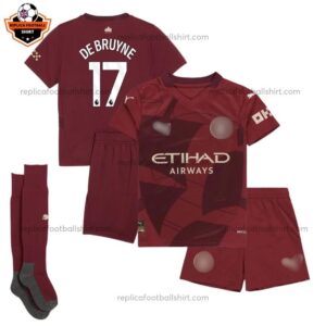 Manchester City Third Kid Replica Football Kit 2024/25 DE BRUYNE 17 Printed