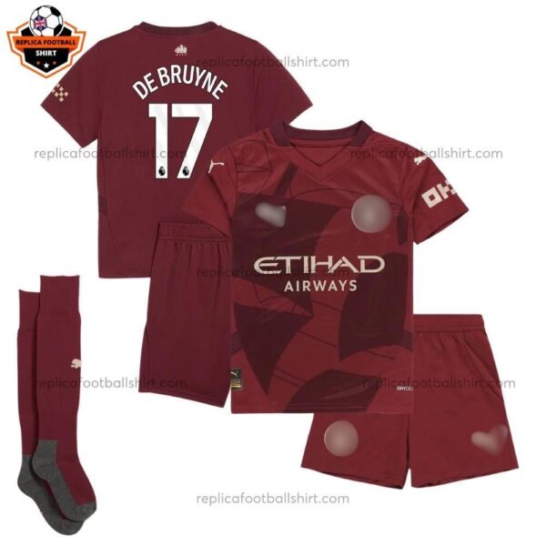 Manchester City Third Kid Replica Football Kit 2024/25 DE BRUYNE 17 Printed