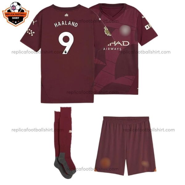 Manchester City Third Kid Replica Football Kit 24/25 HAALAND 9 Printed