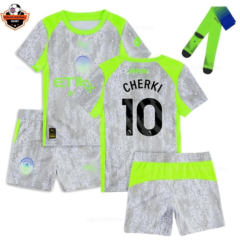 RFS Blur Manchester City Third Kid Replica Football Kit 25_26 CHERKI 10 Printed