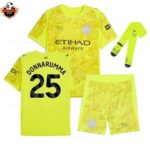 Manchester City Yellow Goalkeeper Kid Replica Football Kit 2025/26 DONNARUMMA 25 Printed