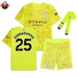 Manchester City Yellow Goalkeeper Kid Replica Football Kit 2025/26 DONNARUMMA 25 Printed